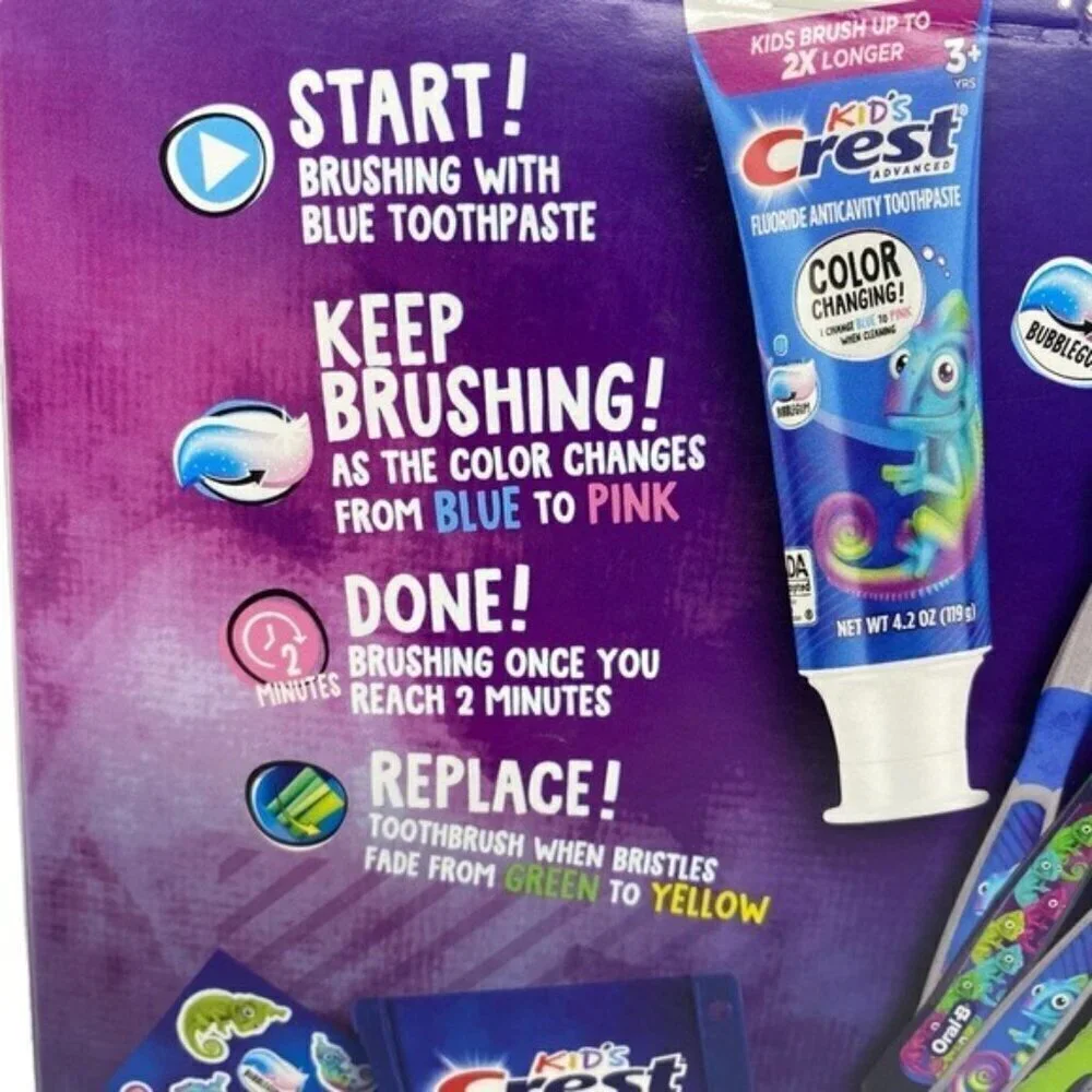 Crest + Oral B Toothbrush Toothpaste Special Edition Kids Gift Set